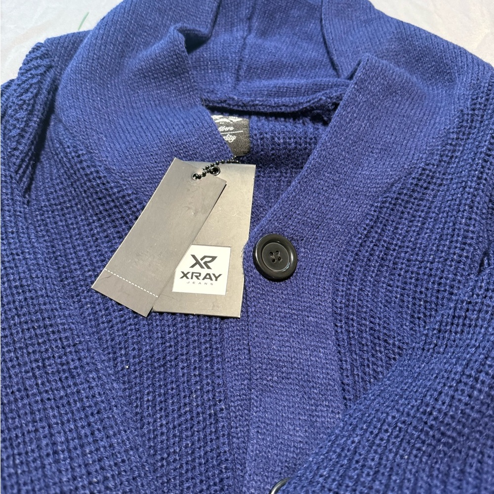 Blue Button-Up Cardigan - Picture 4 of 5